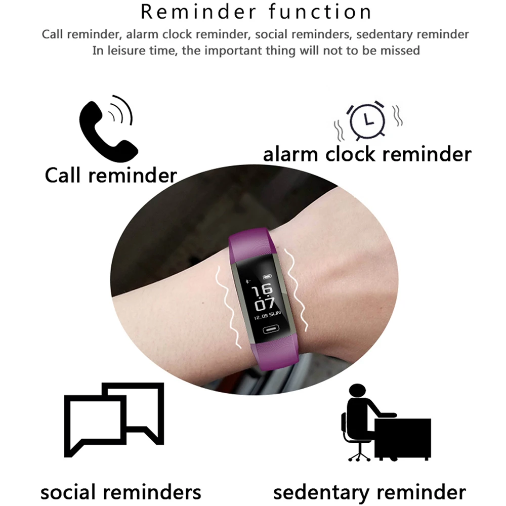ZUCOOR Smart Браслет Pulse Monitor группа Pulseira шагомер RB46 Спорт Часы сердечного ритма шаг