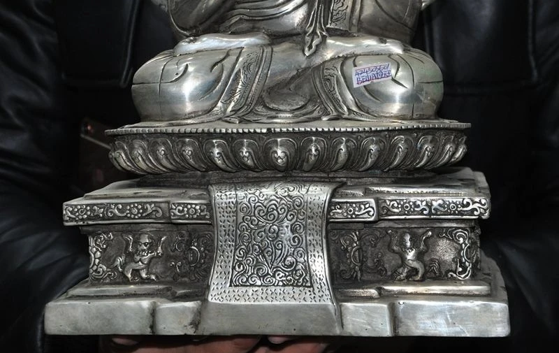 Old Tibetan buddhism Temple silver Karmapa Dalai Lama Lamas Buddha Monk Statue | Дом и сад