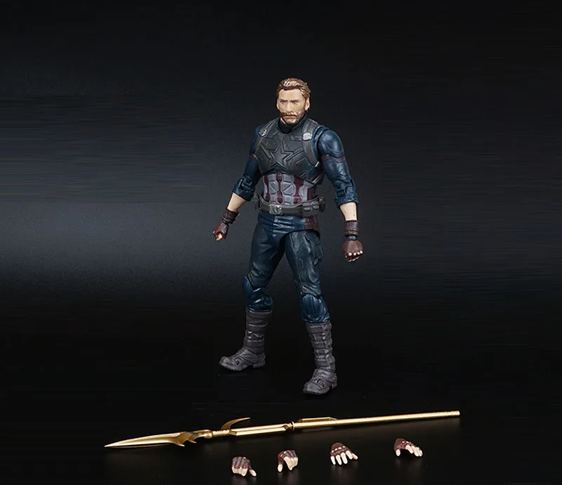 SHF S.H.F Ironman танос Человек-паук Hawkeye Antman Капитан Америка " фигурка свободного кроя и в коробке для выбора коллекции - Цвет: CaptainAmerica Loose