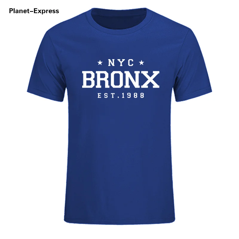NYC BRONX EST. Футболка с принтом 1988 хлопковая уличная футболка мужская повседневная