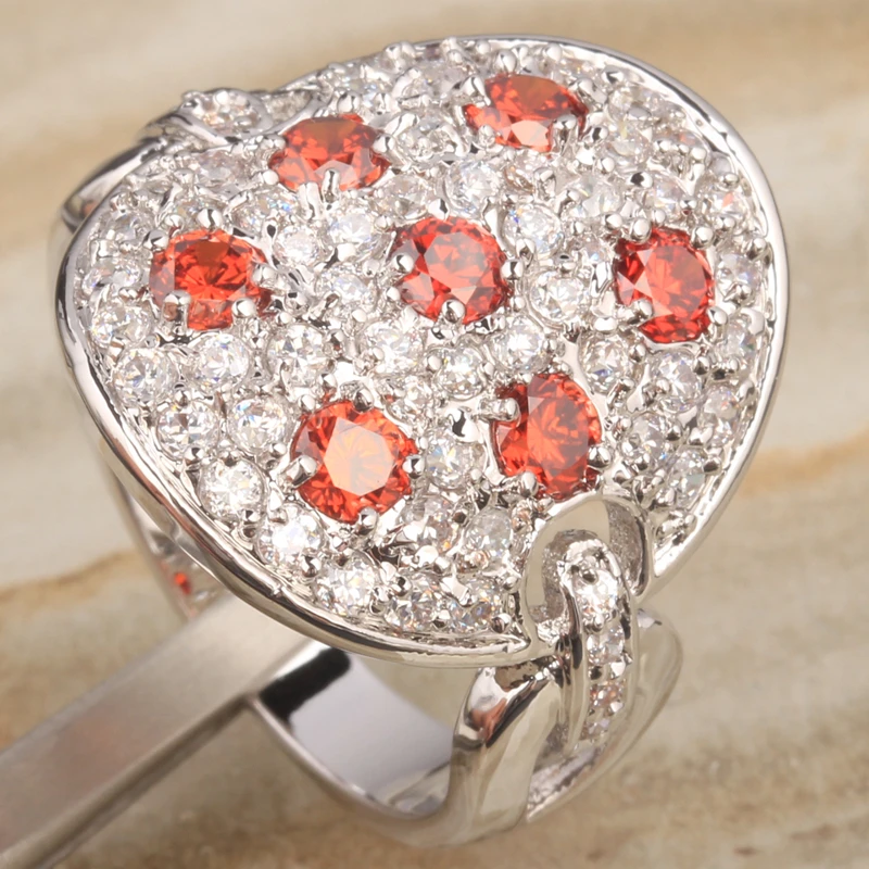 

Дразнящий Oxblood красный гранат стерлингового серебра 925 Для женщин Модные украшения Высокое качество США # Кольца Размеры 6 7 8 9 S1387