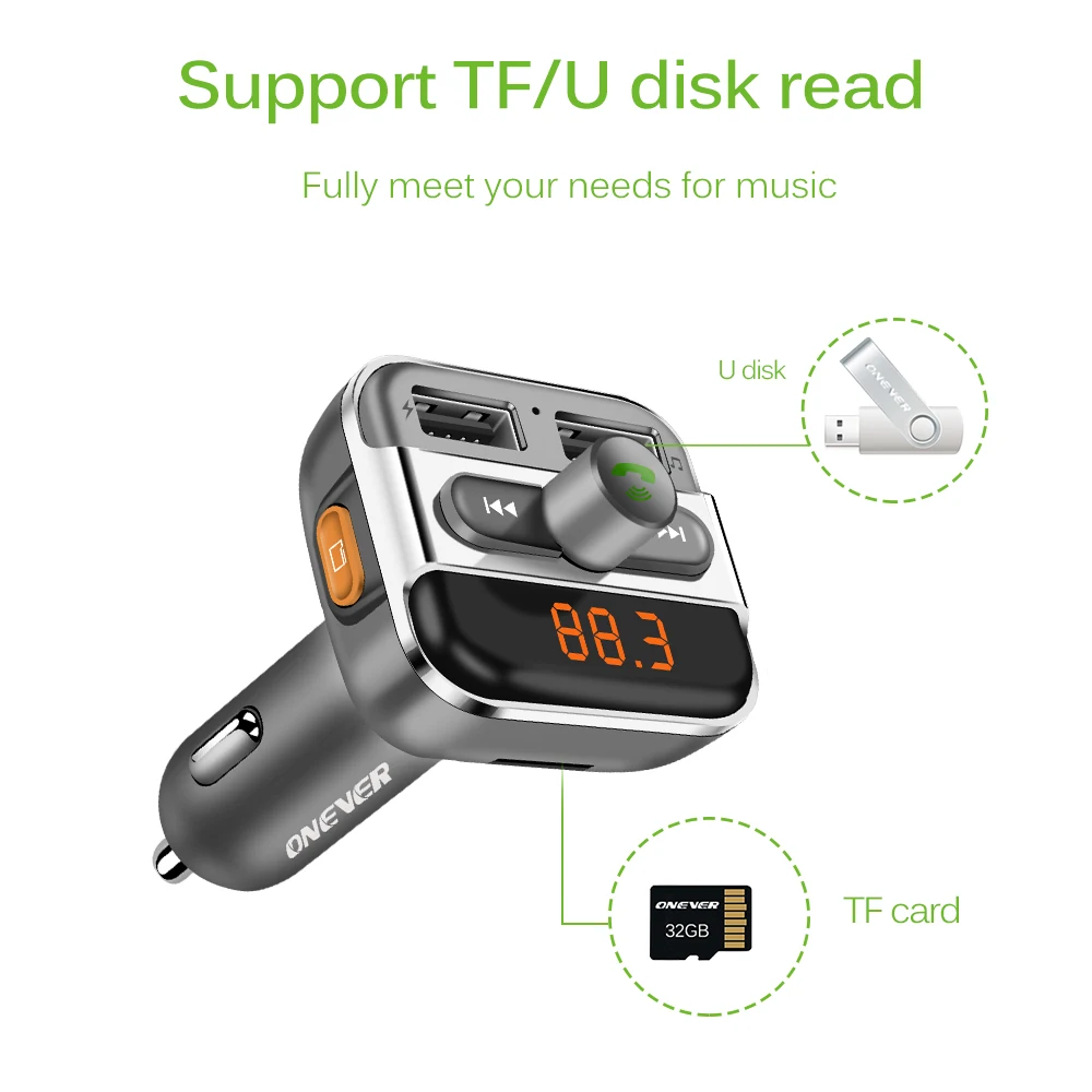 Автомобильный комплект Onever с Bluetooth радио модулятор mp3 плеер fm-передатчик