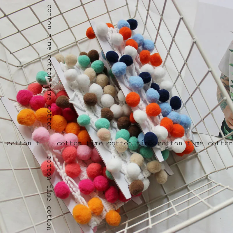 5 ярдов бахрома помпон отделка красочные шарики кружева (диаметр шарика 1 см) 2 см