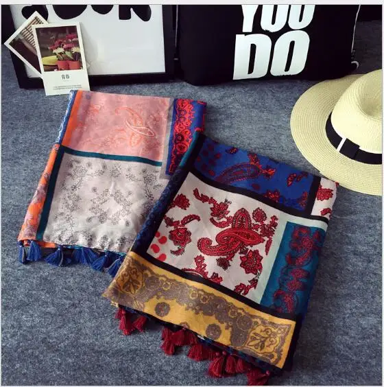 Новинка Весна Осень 2016 Модный женский шарф ретро непальская хлопковая льняная