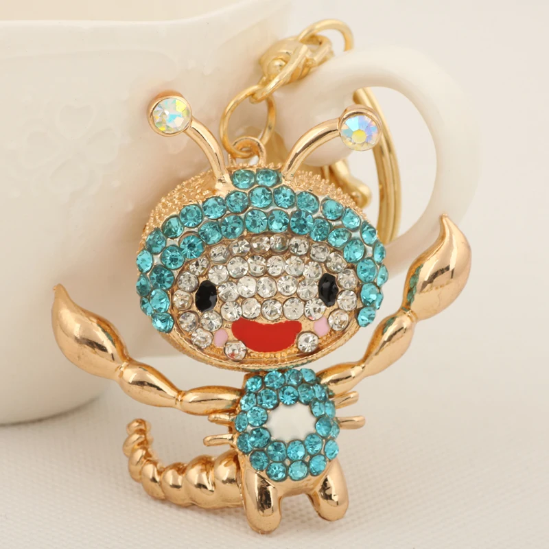 Creative Crystal Scorpion Key chains Ring Fashion Rhinestone Animal Metal Keychain Keyring For Women Bag Charms Pendant Jewelry | Украшения