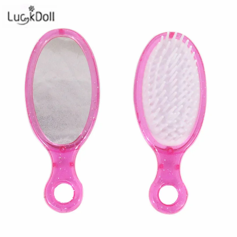LUCKDOLL маленькой девочки, школьная униформа, гребень+ зеркало, 2 флаконы для духов, 2 щипцы для завивки волос, расческа, ракетка для игры в бадминтон, для 18 дюймов американская кукла - Цвет: n1604