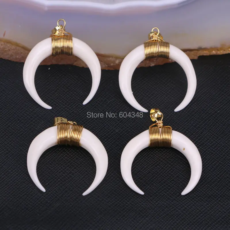 10 шт. подвеска в виде лампы Белая Подвеска из костяной ткани рог белая кость быка