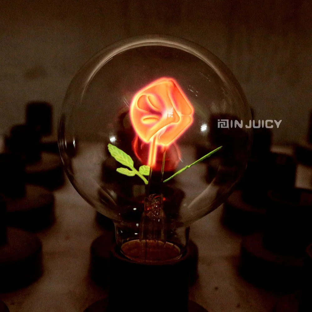 Винтажная лампа Эдисона в виде розы Из Вольфрамового углеродного волокна стиле