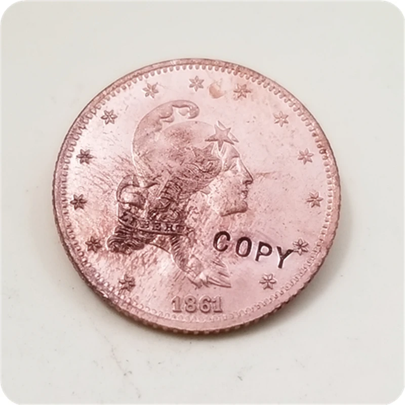 США 1861 $5 00 Звездная свобода Кепка узоры КОПИЯ монета | Дом и сад