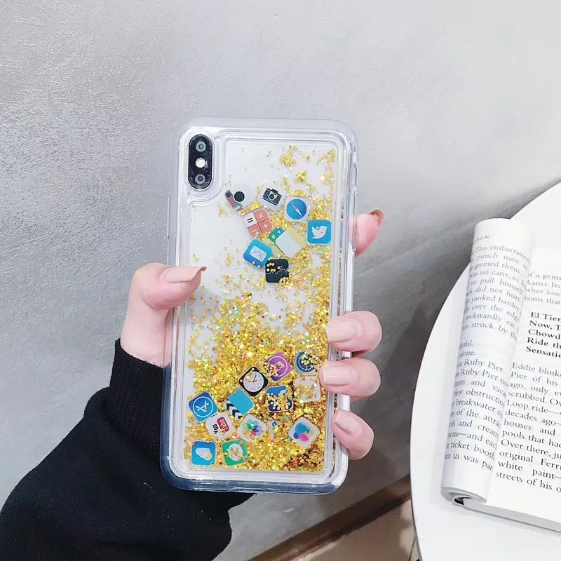 Жидкий жесткий прозрачный чехол из поликарбоната для iPhone 8 6 6S 7 Plus X XS XR 11 Pro MAX с