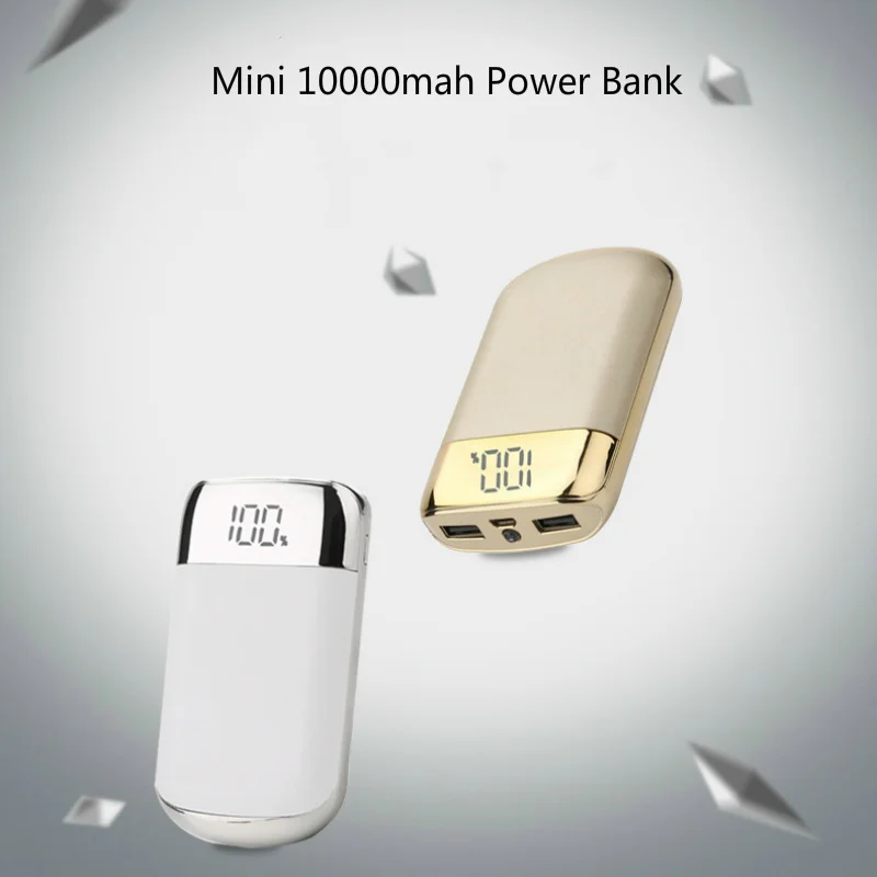 Мини 10000 мАч Внешний аккумулятор внешний повербанк 2 USB LED портативное зарядное