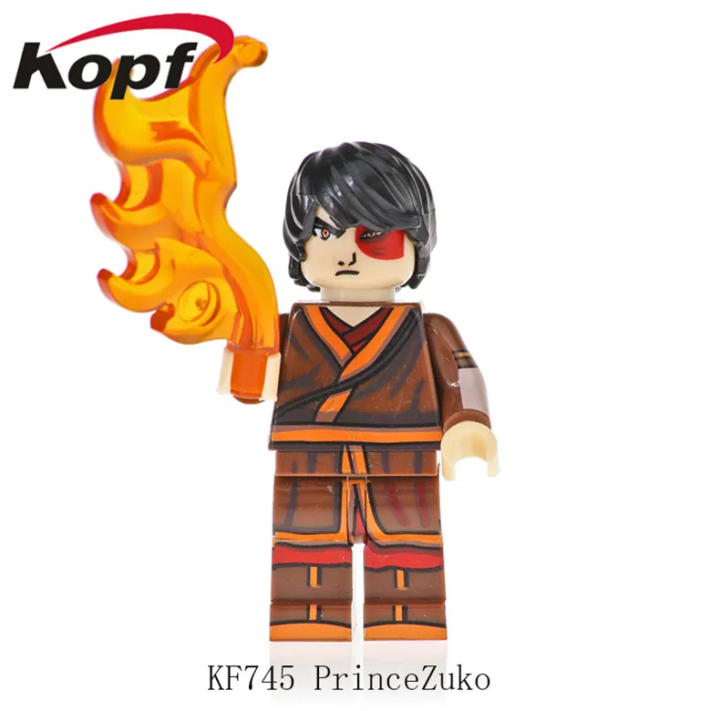 KF745 Without Box KF6070 Одиночная кирпичей Aang Katara TophBeifong Prince Zuko Sokka модель строительные блоки фигурки для обучающие игрушки для детей - Цвет: KF745 Without Box