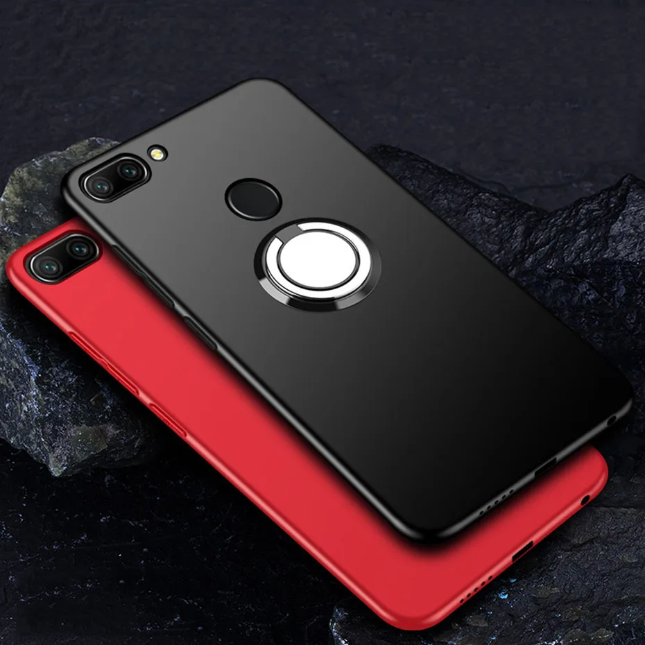 Чехол с кольцом для Xiaomi Redmi 6 Pro 6A матовый чехол магнитным и подставкой мягкий