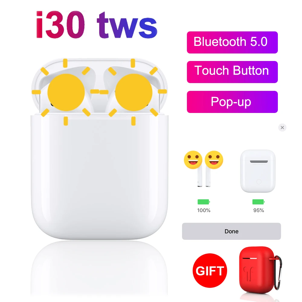 I30 TWS LK TE9 всплывающие 1:1 Размер Все реплики воздуха беспроводной Bluetooth 5 0 наушники