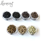 500 шт., Черные Прямые Медные мини-замки 3,0x2,4x4 мм, микро-кольца для наращивания волос