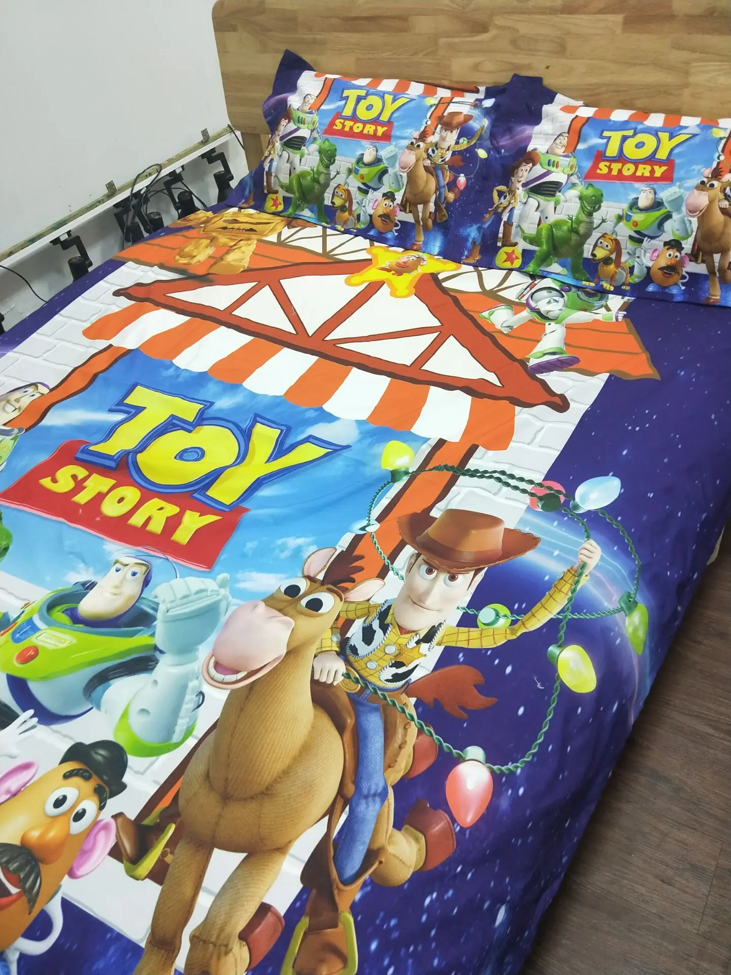 Набор постельного белья disney Toy Story, двойной размер, пододеяльник, набор для детей, домашний декор, постельное белье king queen, Комплект постельного белья из 3 предметов для мальчиков