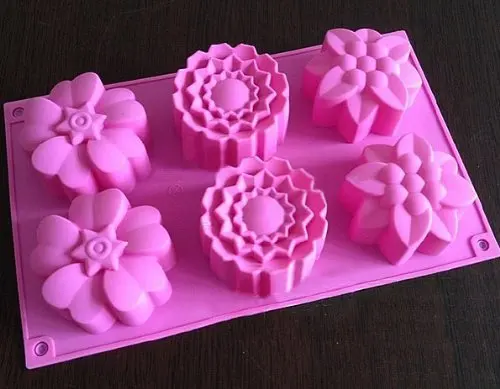 6 Cavities Silicone Baking Mold Cake Pan Handmade Biscuit Big Flower Molds | Дом и сад