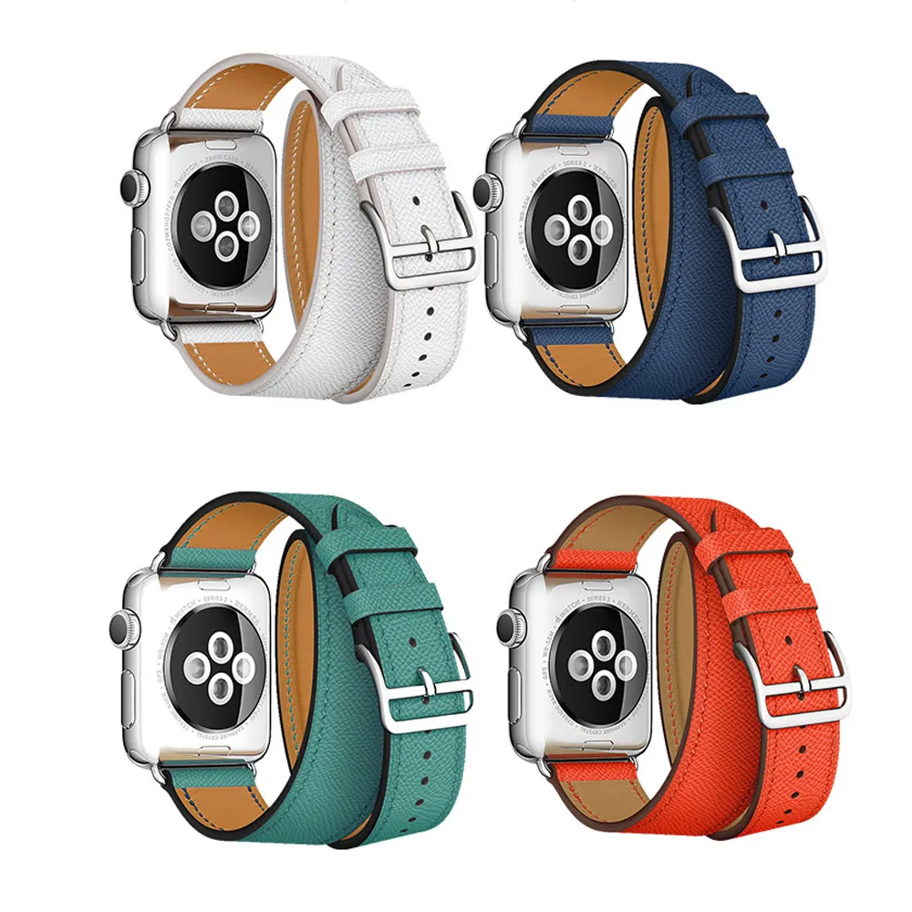 Aivtalk ремешок из натуральной кожи для Apple Watch 42 мм 38 часов браслет двойная петля iwatch