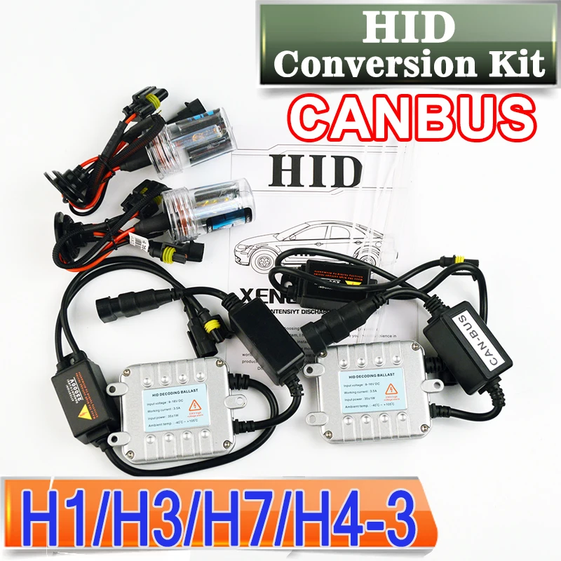 Flytop CANBUS H1 H3 H7 H4 3 HID Conversion Kit Ксенон шарика автомобиля AC тонкий балласт фар 4300 К 6000 8000