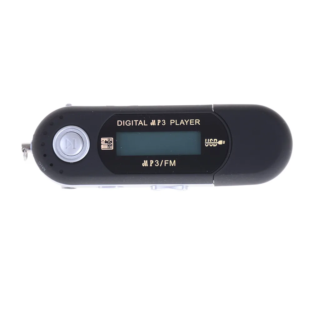 USB Digital MP3 Player LED Screen FM Radio Support TF Card Max Capacity 32GB With Built-in 3.5mm Audio Output Jack - Цвет: BK