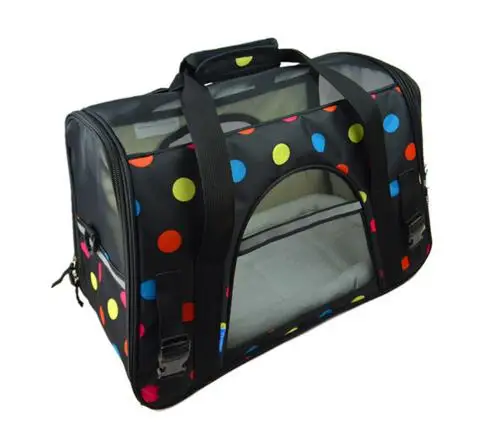 dots print Модная переноска для домашних животных из ткани Оксфорд и сетка переносная сумка для собак Высококачественная переносная сумка для кошек дышащая сумка для кошек - Цвет: dots print