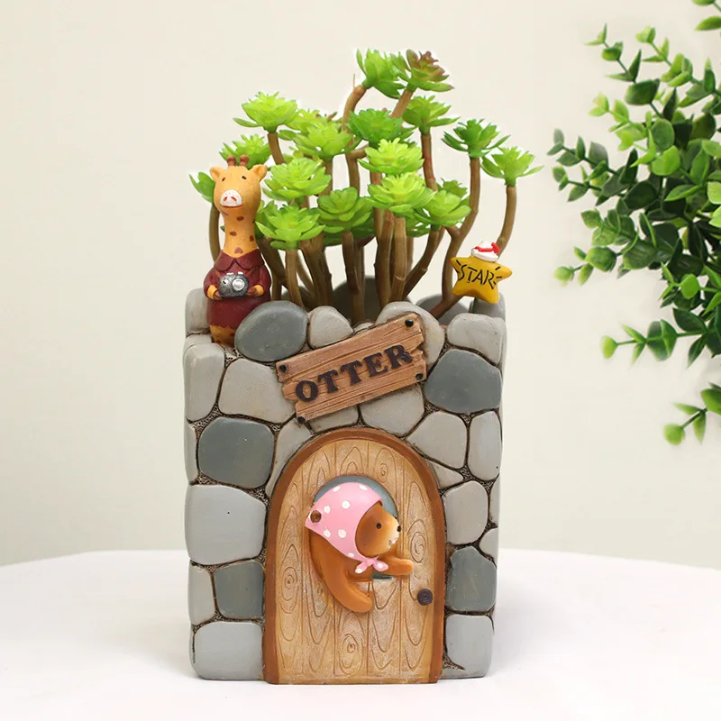 1 шт. мультяшный полимерный цветочный горшок для суккулентов выдры домашний