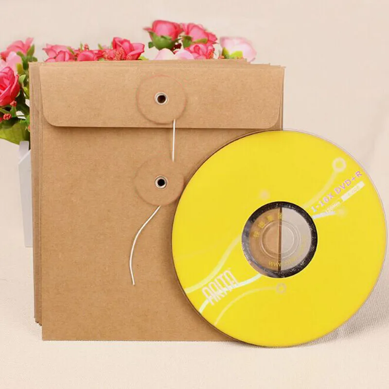 2 шт. крафт бумага CD чехол сумка рукава диски DVD упаковка Подарочная коробка файл