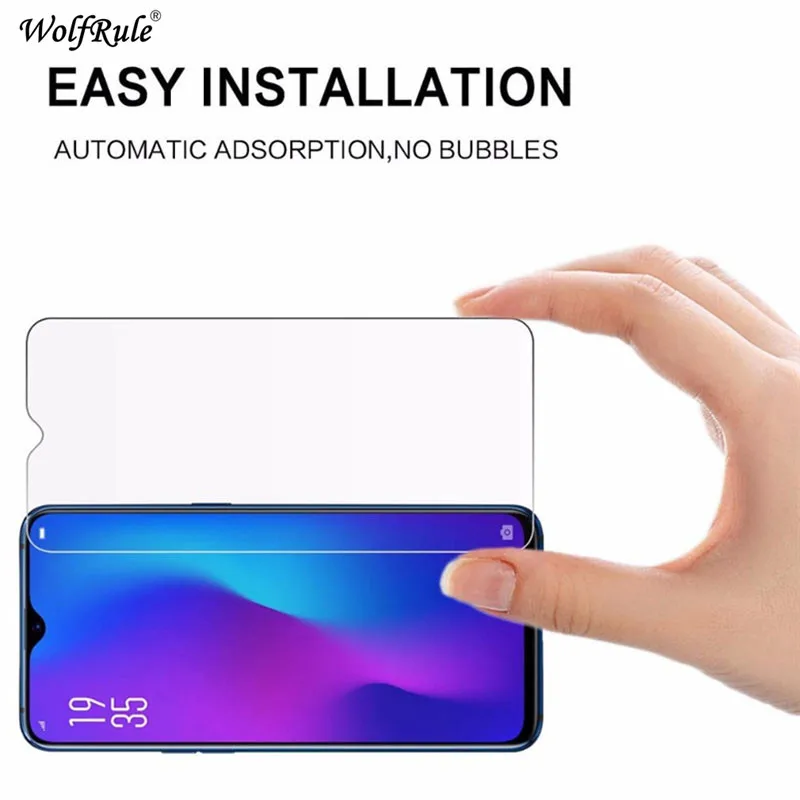 2 piezas protector de pantalla OPPO A7 vidrio OPPO A 7 HD pel&iacute;cula protectora ultra delgada original para OPPO A7 vidrio templado WolfRule-1