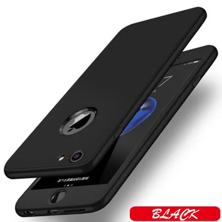 Black 360 Полный Телефон чехол для iphone 5 5S SE 6 6S 7 8 Plus Мягкий силиконовый чехол для iphone X XS XR XS Max 6 Plus чехол s - Цвет: Black