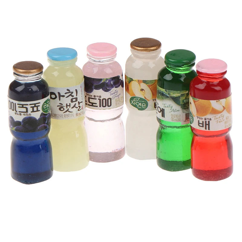 

Hot 5PCS 1:12 Scale Miniature Dollhouse Drink Bottle Mini Food Play Doll House Children Kitchen Toys