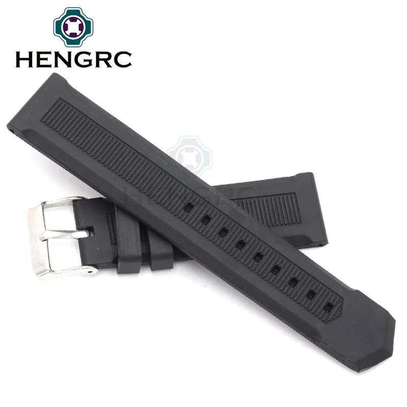 Hengrc 22 мм силиконовые часы Группа ремешок Для мужчин высокая qualiyt спортивные