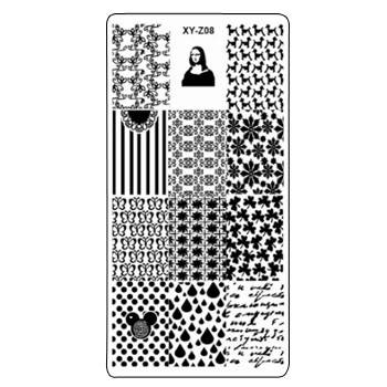 XYZ08 1 ШТ. Прямоугольник Nail Art Штамповка Плиты Кружева Цветочный Дизайн Печать Изображения Пластина Горячей Продажи Ногтей Штамповки Шаблон Ногтей Инструменты трафареты для ногтей - Цвет: XYZ08