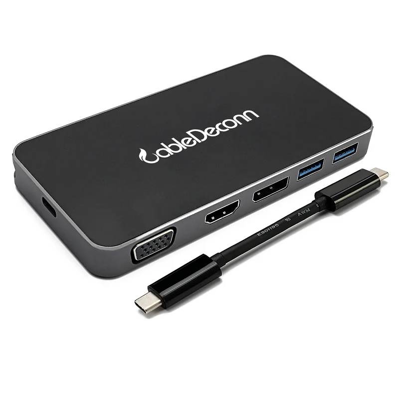 2017 USB C 3 1 type-c к HDMI VGA DisplayPort DP USB3.0X2 USB-C зарядное устройство одновременно