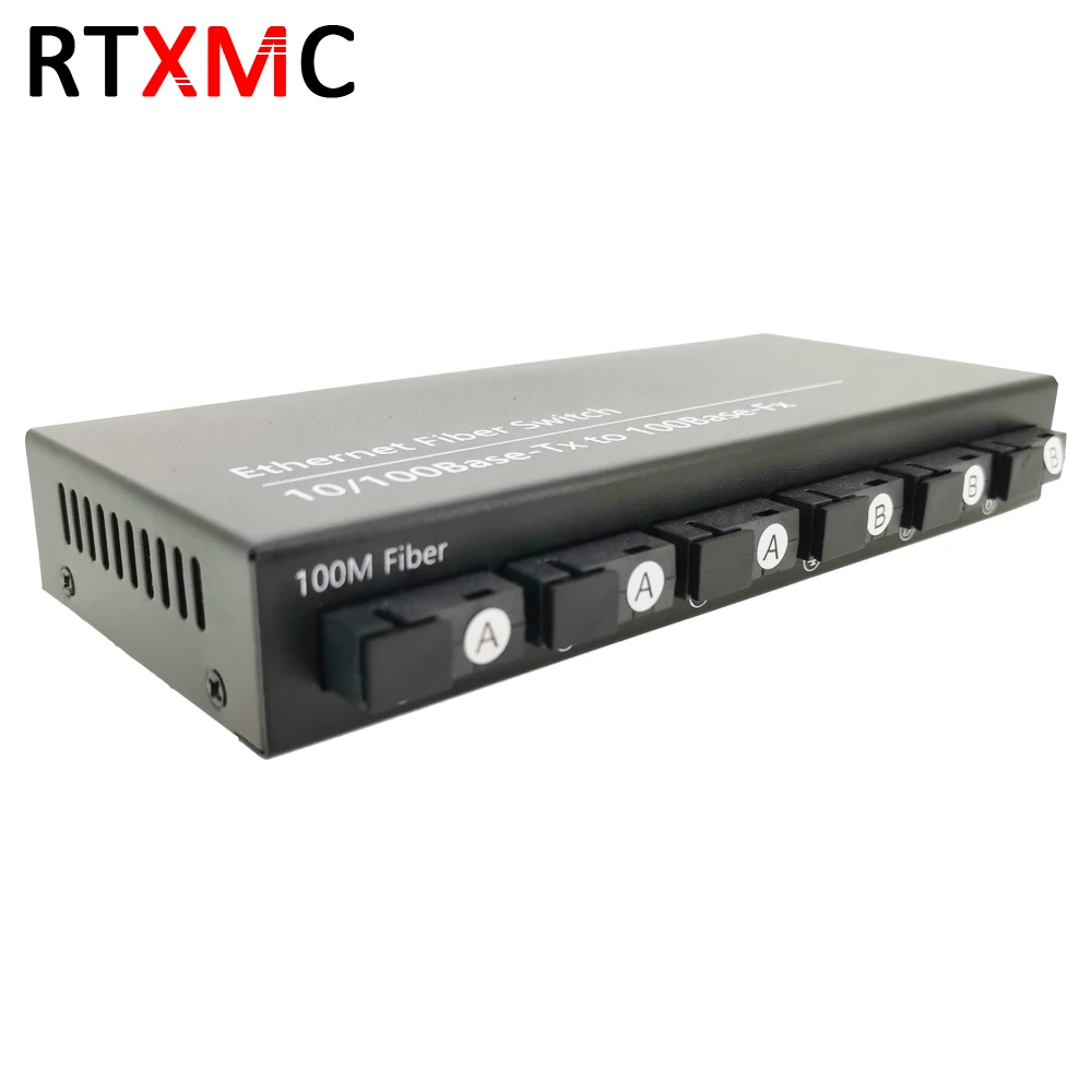 Оптический коммутатор RTXMC 6F2E 10/100M 6 волоконных портов 2 UTP RJ45 дальность передачи до