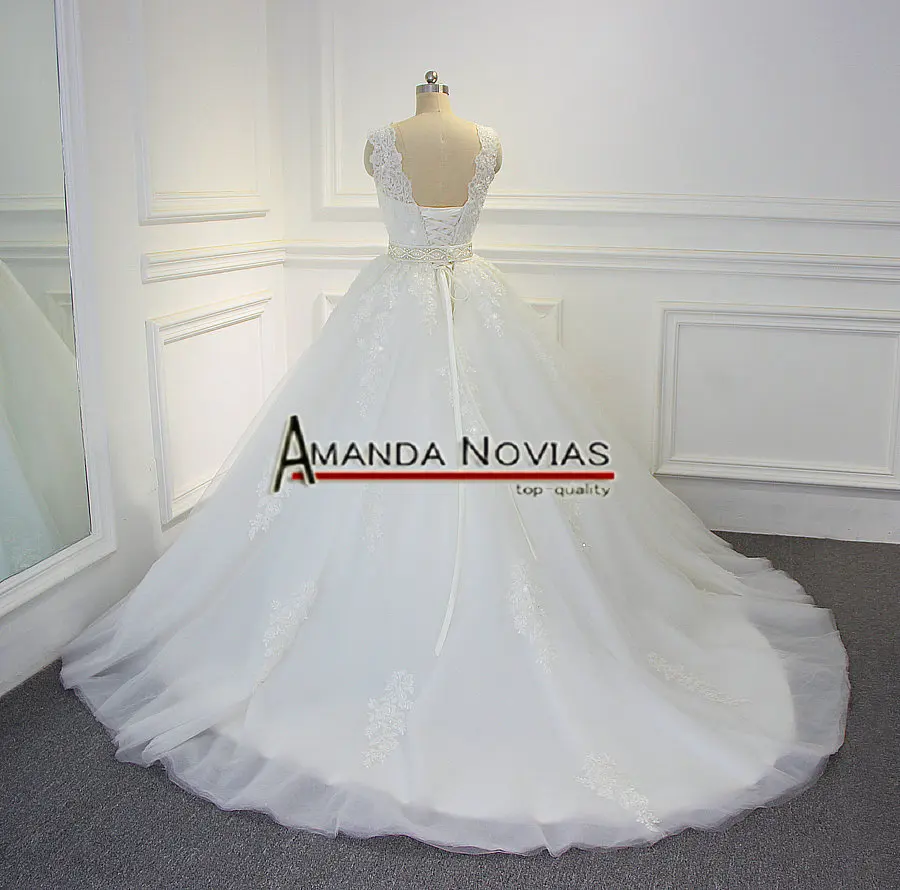 Новинка бальное платье с V образным вырезом Amanda Novias реальные фотографии