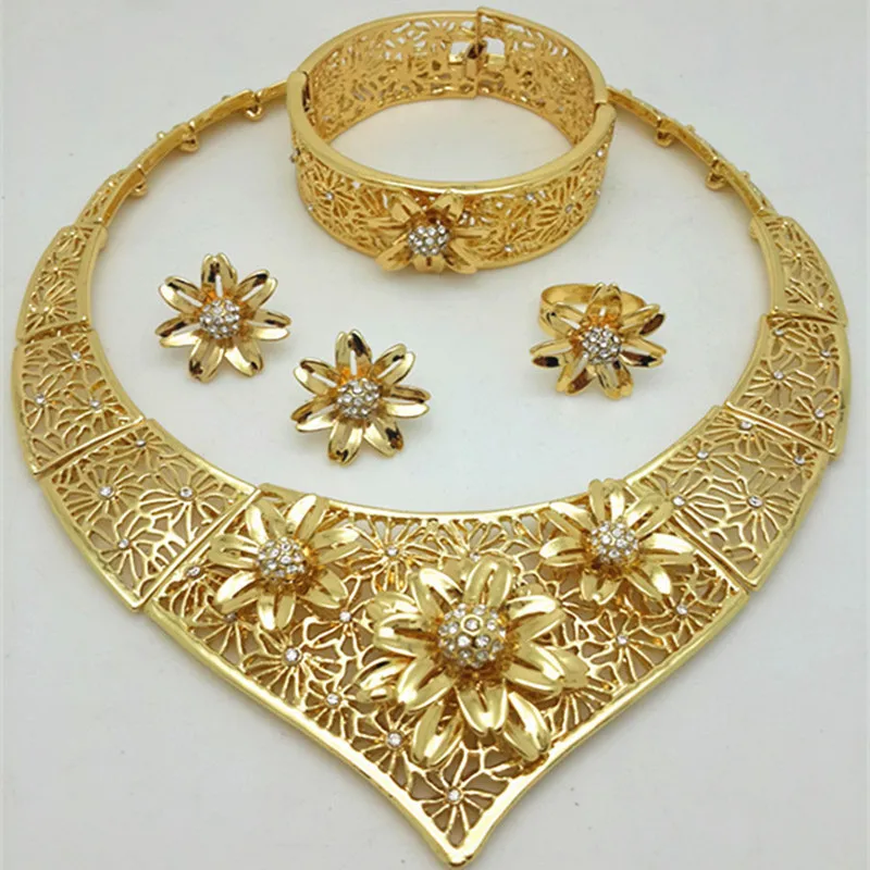 ZuoDi-Conjunto de joyería de lujo de alta calidad para mujer, conjunto de joyería de Color dorado de Dubái, conjunto de joyería de cuentas africanas de cristal de marca, Boda nupcial