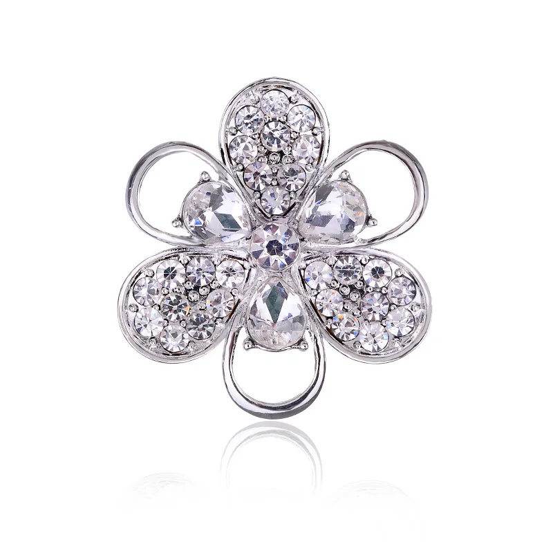 LUBOV роскошный золотистый металлический каркас Кристальные лепестки булавка Опал