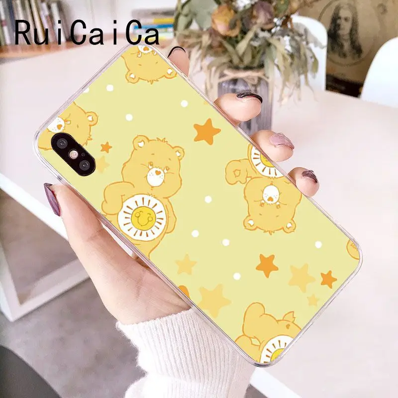 RuiCaiCa милый мультяшный уход медведи Роскошный Уникальный Дизайн чехол для