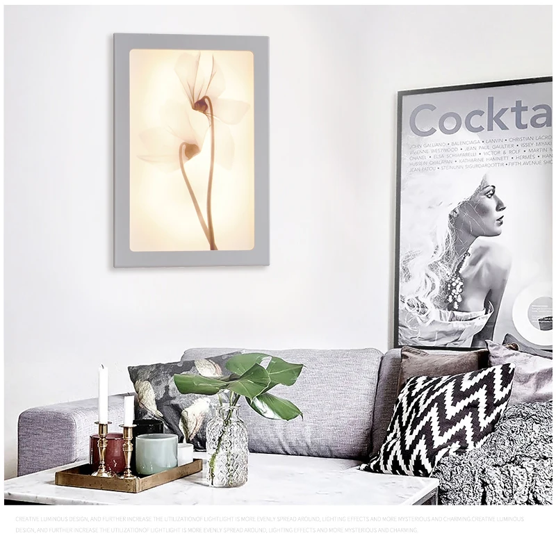 MLZAOSN светодиодный декоративный настенный светильник с цветами ПВХ