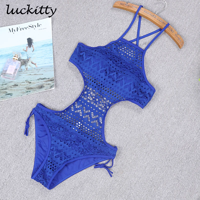 Сексуальный черный сетчатый ажурный трикини с открытой спиной купальный костюм