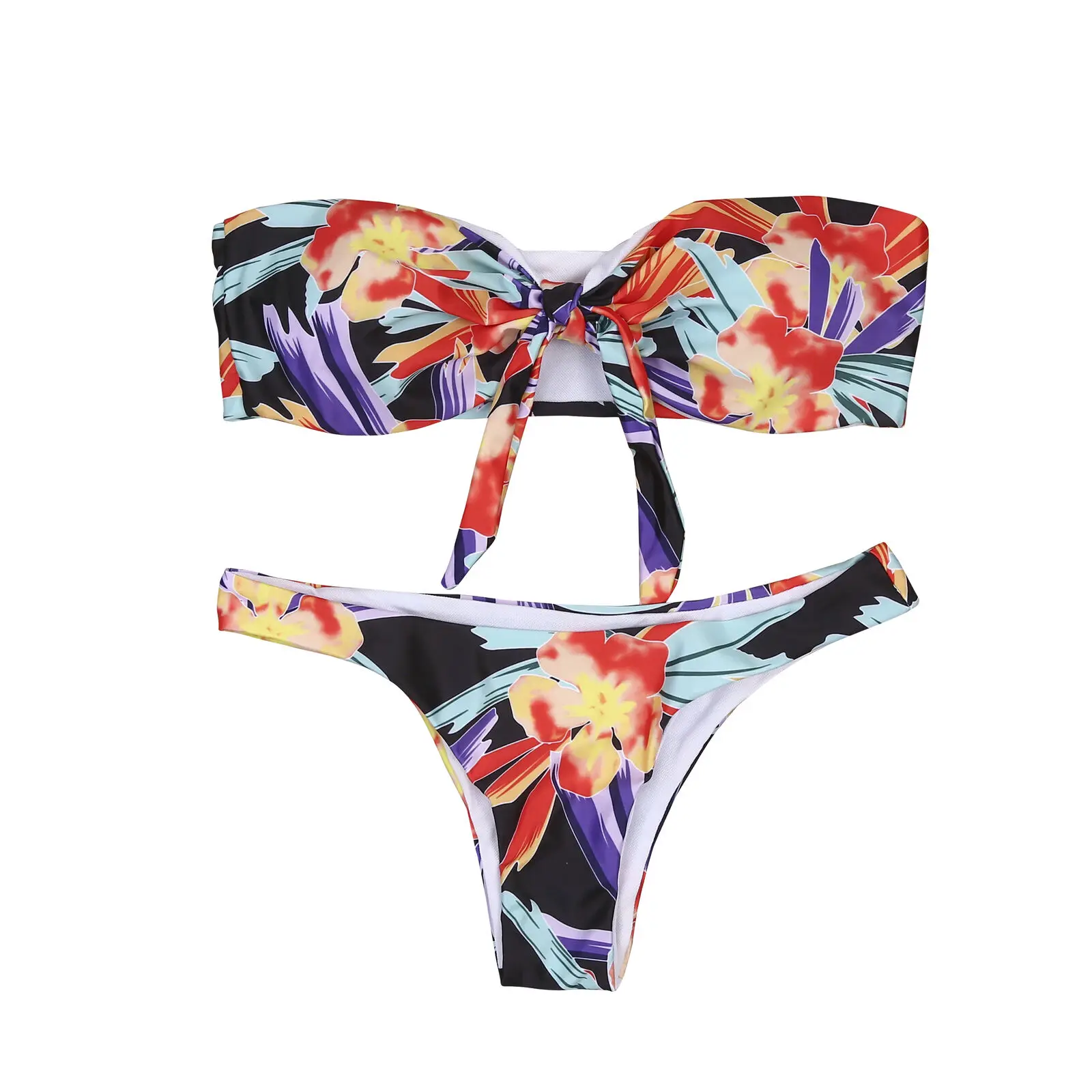 Женский сексуальный купальный костюм бикини бандо бюстгальтер купальник