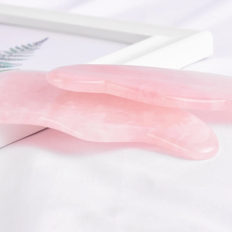Нефритовый массажер gua sha, камень, натуральный розовый кварц, инструмент для акупунктурного массажа лица, скребок для спины и ног, уход за кожей, подтяжка лица, 1 шт