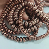 btfbes natural lava stone antique red bronze volcanic rock beads 6 8 10mm loose bead for jewelry bracelet making diy accessories