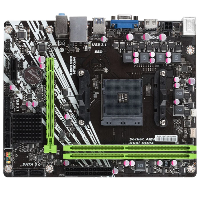 Maxsun MS Earthshaker A320M VH системная плата AMD mATX двухканальный DDR4/Gigabit LAN/4 x SATAIII/2