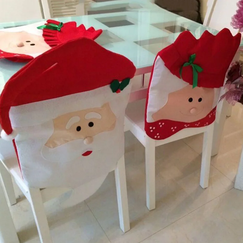 Новый рождественский обеденный стол и стул Mr and Mrs Santa Claus 2019|Чехлы на стулья| |