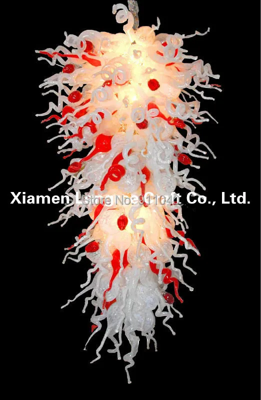 

Hot Sale Art Store Decoretion Customized Long Chain Lamps Hand Blown Glass Pendant Lights
