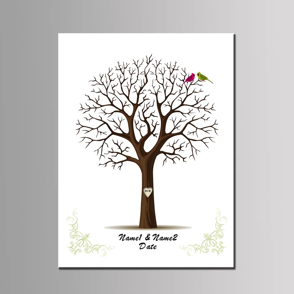 Новый Arrical Любовь Цветочные Дерево Гостевая книга подпись спандекса