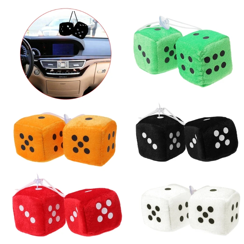 1 Pair Fuzzy Dice Dots Rear Vi	