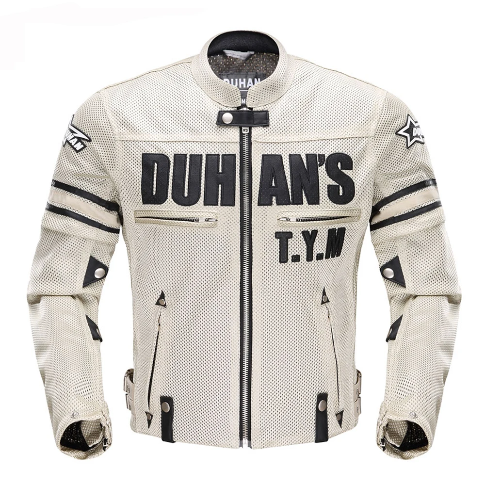 D103 Beige Jacket DUHAN летняя мотоциклетная куртка Защитное снаряжение дышащая сетчатая мотоциклетная куртка мужская мотоциклетная одежда для езды Jaqueta Motoqueiro - Цвет: D103 Beige Jacket