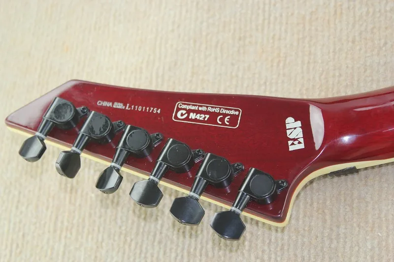 Custom shop M-300FM электрогитара красное пламя клен Топ гитара 9 в активные звукосниматели тремоло мост